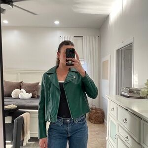 Women's Green Leather Jacket